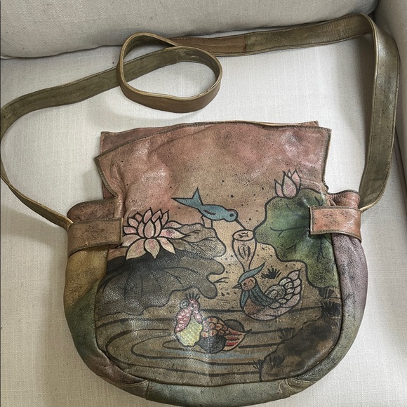 Handbags - Vintage 1970’s Painted Leather Handbag